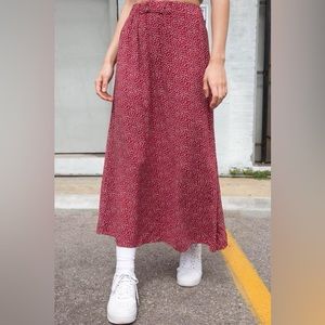 Brandy Melville Red Floral Skirt